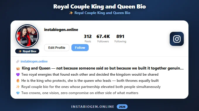 Royal Couple King and Queen Bio